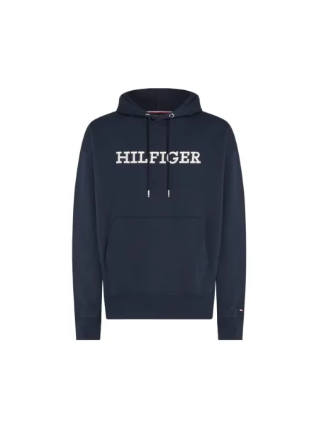 Bluza z kapturem Tommy Hilfiger z kapturem niebieska