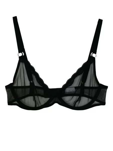 Прозрачен сутиен Fleur Du Mal от тюл черно