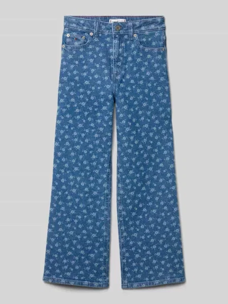 Jeansy z Mieszanka bawełny Tommy Hilfiger Teens niebieskie