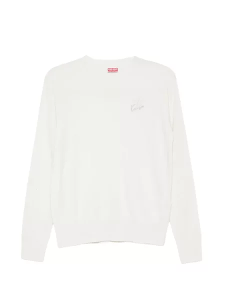 Pulover Kenzo cu broderie alb
