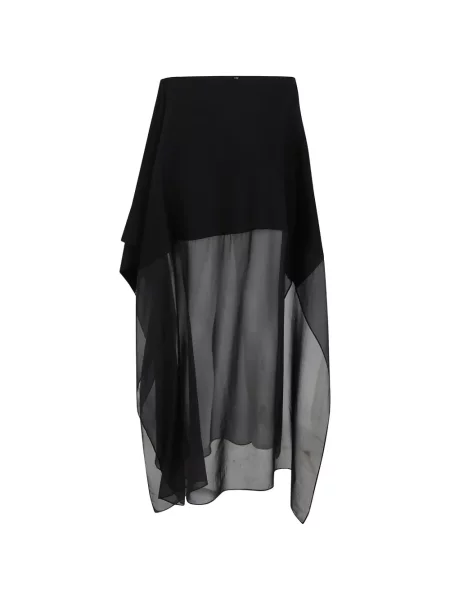 Fustă midi Max Mara asimetrică negru