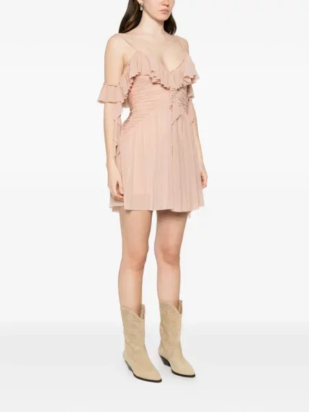 Rochie mini Aniye By cu volane roz
