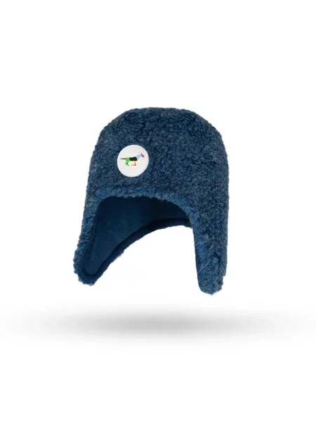 Czapka jeździecka ze wełny merynosa GALOP WEAR Merino Rider niebieska