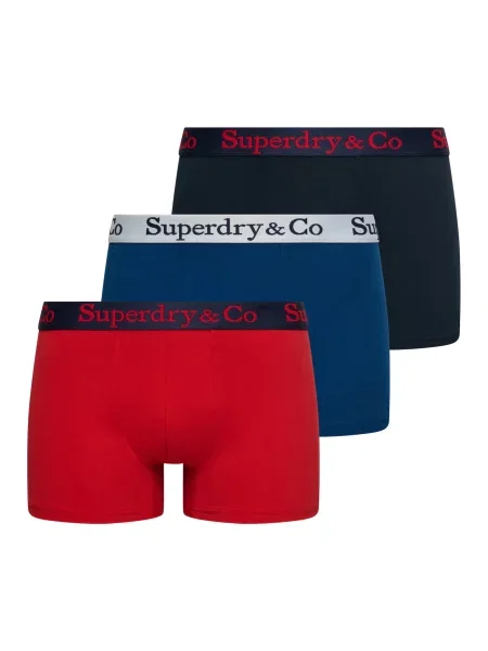 Superdry & Co Boxerky modrá / marine modrá / červená bílá
