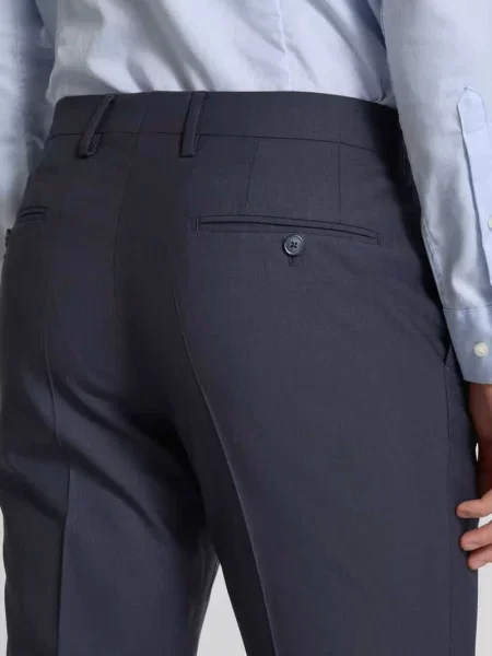 Spodnie materiałowe z zakładkami w pasie model ‘Ryan’ Pierre Cardin granatowe