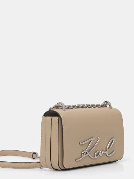 Karl Lagerfeld geantă crossbody pentru femei din piele K/SIGNATURE bej