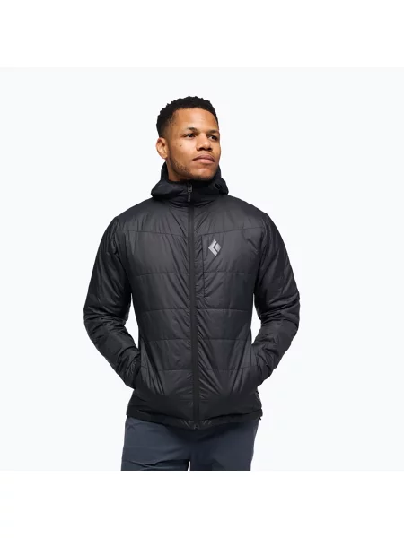 Férfi bélelt dzseki Black Diamond Solution Hoody black. Méret: XL fekete