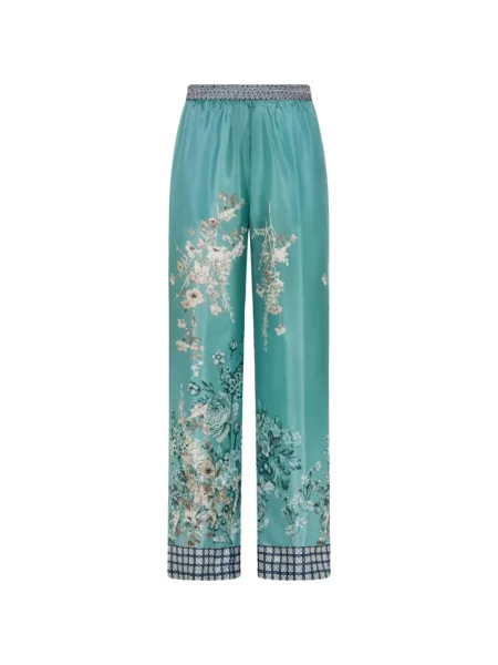 Pantaloni Seventy cu model floral cu imagine albastru