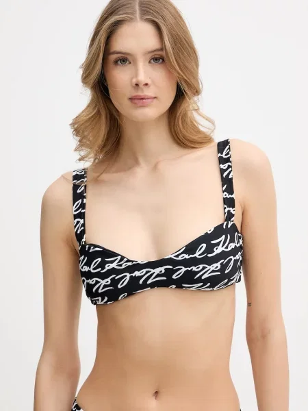 Plavková podprsenka Karl Lagerfeld KARL SIGNATURE černá