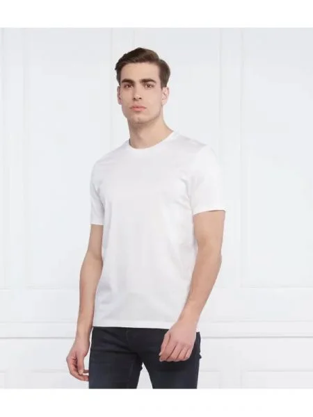 BOSS BLACK póló tessler | mercerised fehér