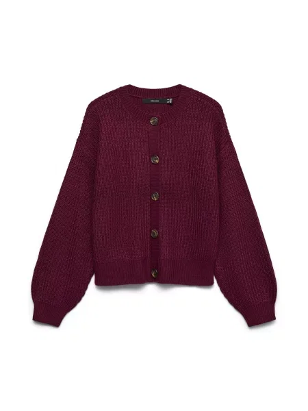 VERO MODA Geacă tricotată VMLEA vin roșu
