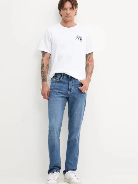 Tommy Jeans Džínsy Ryan Tmavomodrá Straight Fit modrá