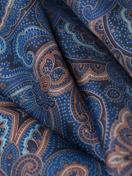 Fular Elizabetta cu imagine cu model paisley albastru