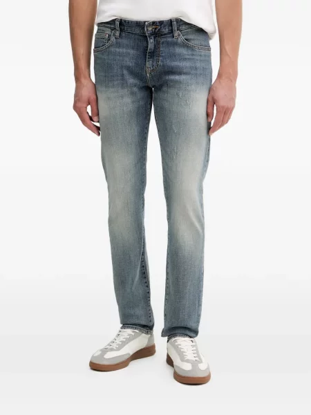Blugi Armani Exchange zdrențuiți albastru