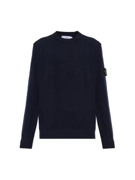 Sweter Stone Island wełniany z kamieniami niebieski