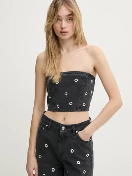 Rotate bluza subtire de blugi 0 femei cu imprimeu gri