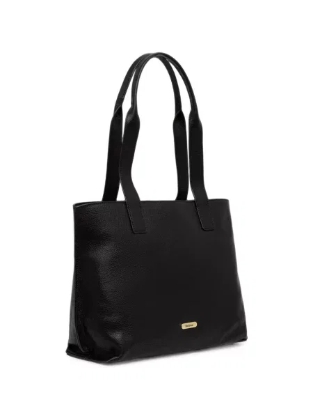 Geantă shopper Barbour din piele negru