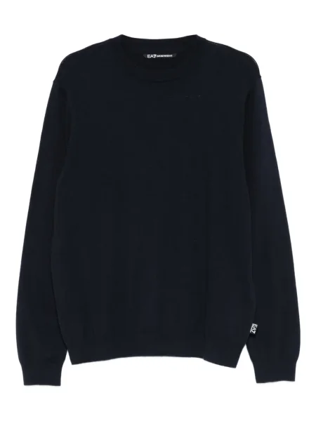 Pulover Ea7 Emporio Armani cu autograf albastru