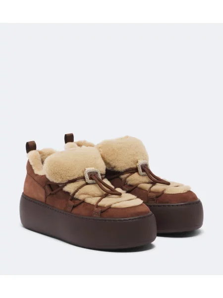 Sneakerși Roger Vivier din piele de căprioară maro