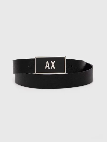 Двосторонній шкіряний Armani Exchange чорний