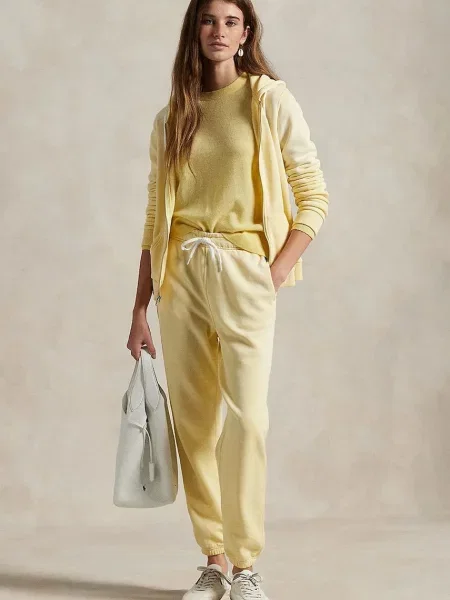 Спортен панталон Polo Ralph Lauren с изчистен дизайн жълто