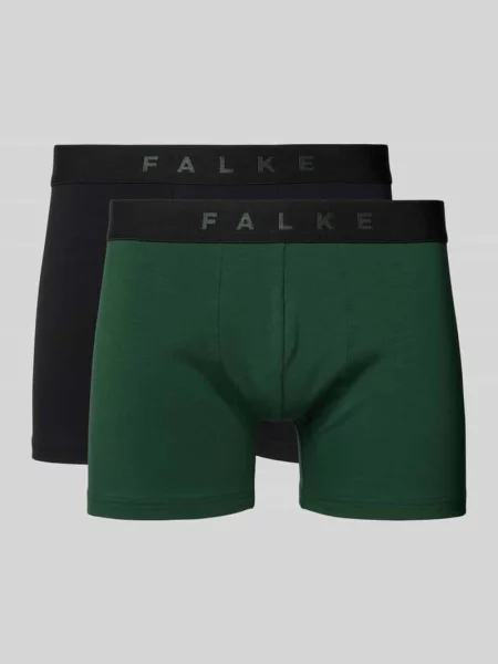 Obcisłe bokserki w zestaw 2 szt. z elastycznym paskiem z logo Falke zielone
