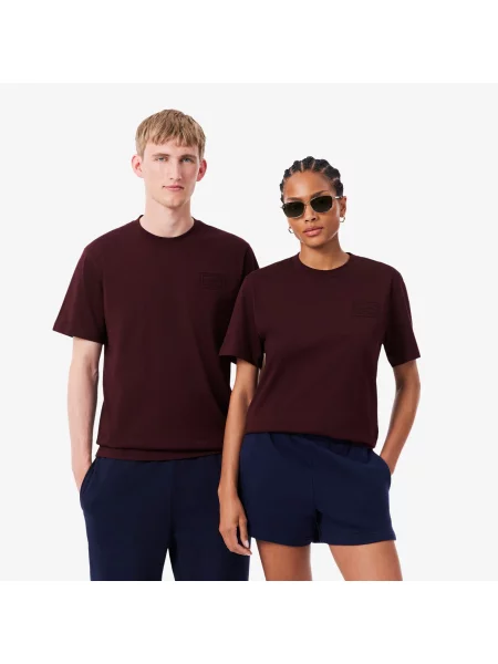 Embossed Branding Cotton T-shirt коричнева