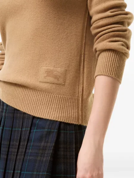 Lung tricou polo Burberry din cașmir