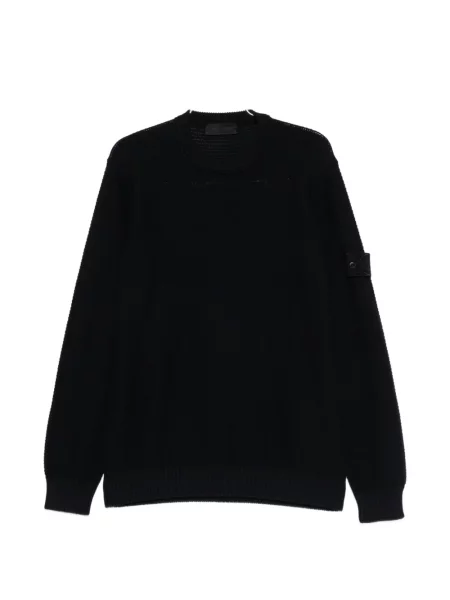Pulover Stone Island cu decolteu rotund cu strasuri albastru