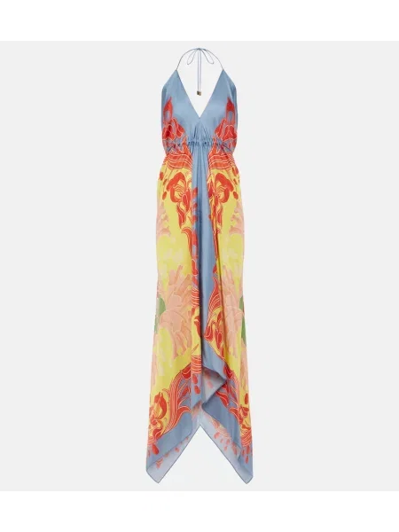 Rochie Etro de mătase cu gât halter de costum