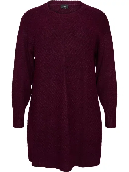 Zizzi Rochie tricotat vin roșu