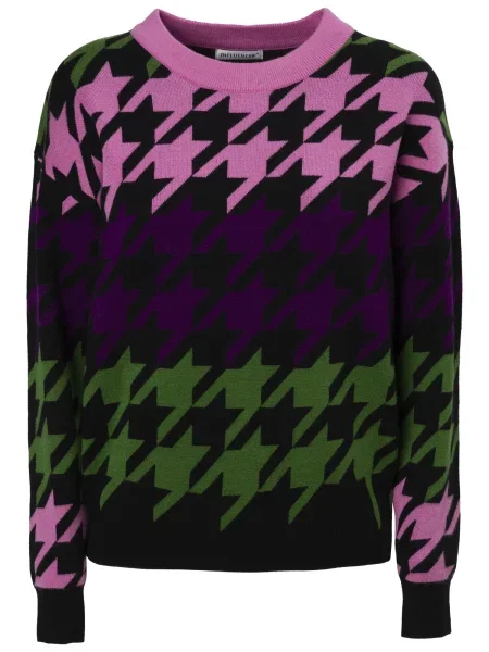 Influencer Pulover oliv / mov închis / roz negru