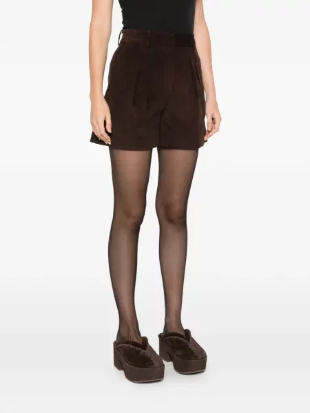 Pantaloni scurți Mc2 Saint Barth de catifea cord maro