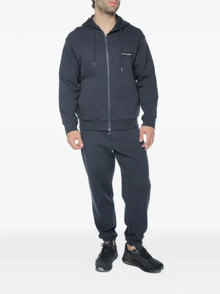 Hanorac cu glugă Armani Exchange cu autograf negru