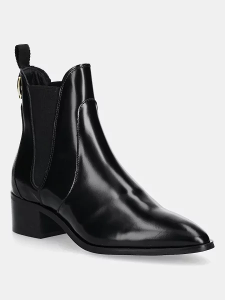 Gant ghete chelsea de piele St Broomly cu drept negru