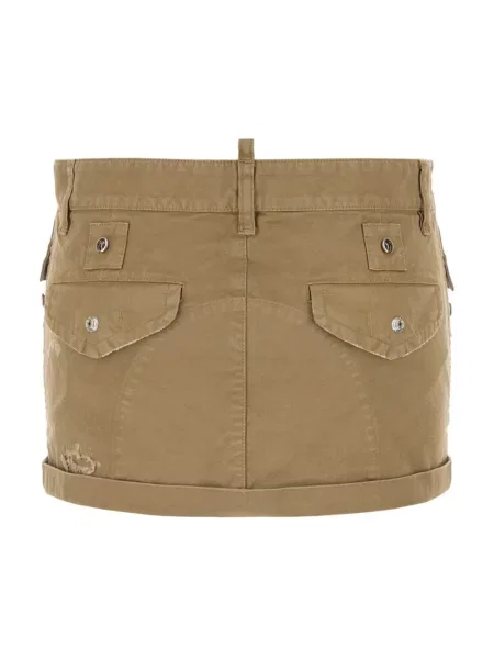 Spódnica mini Dsquared2 płócienna zielona