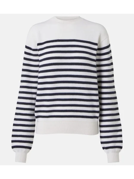 Pulover Khaite din cașmir cu dungi alb