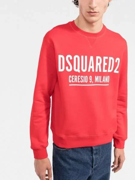Mikina Dsquared2 s potiskem červená