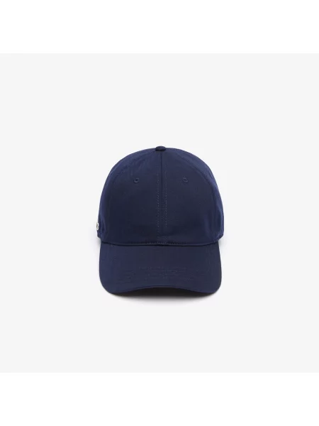 Lacoste Czapka Z Bawełnianego Diagonalu granatowa