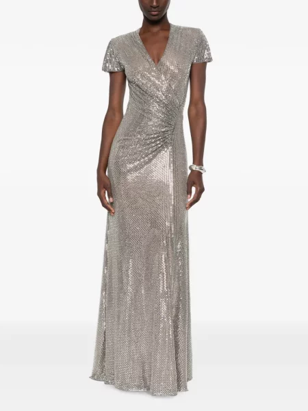 Stras rochie maxi Self-portrait gri