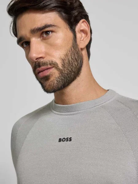 Sweter z dzianiny o kroju regular fit z dodatkiem wełny Boss Green