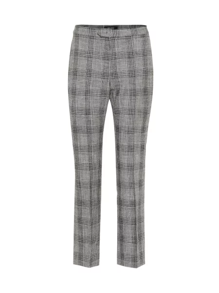 Pantaloni Isabel Marant de lână în carouri gri