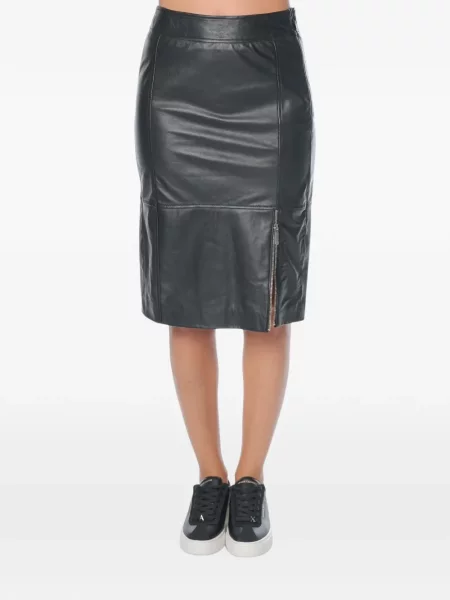 Fustă din piele Armani Exchange negru