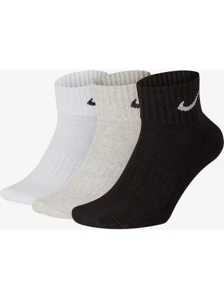 Skarpety treningowe Nike Cushion Quarter 3 pary multikolor S czarne