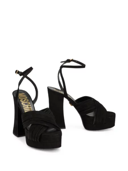 Sandale Moschino cu platformă cu cataramă negru
