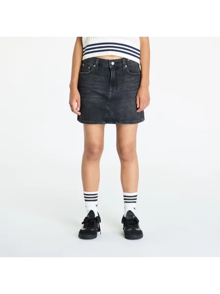 Fustă Tommy Jeans Izzie Mini Skirt Denim Black 27 negru