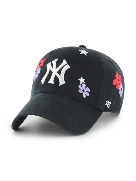 Шапка с козирка 47 brand MLB New York Yankees с апликация черно