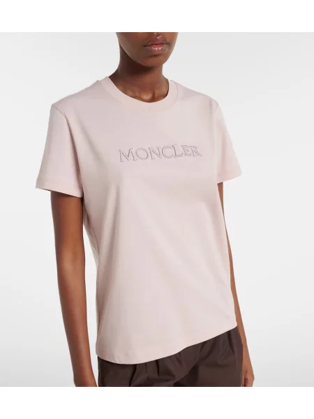 Džerzej tričko Moncler s autogramom ružová