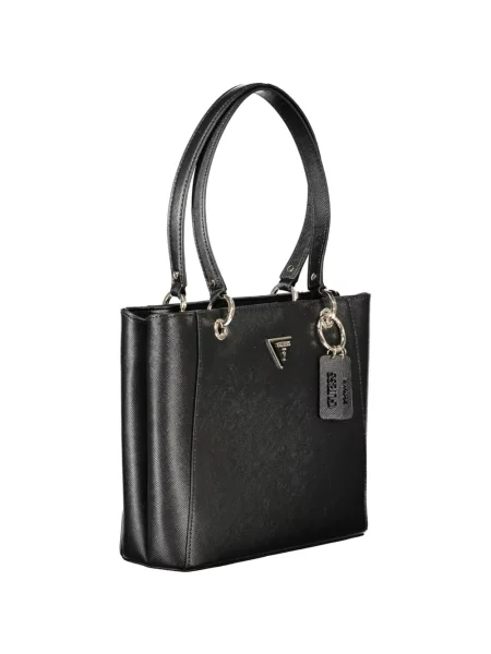 Geantă shopper Guess cu autograf negru