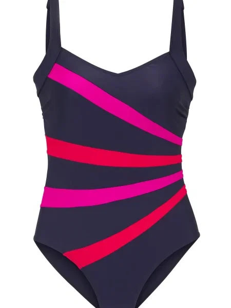 LASCANA Costum de baie întreg albastru marin / roz roșu